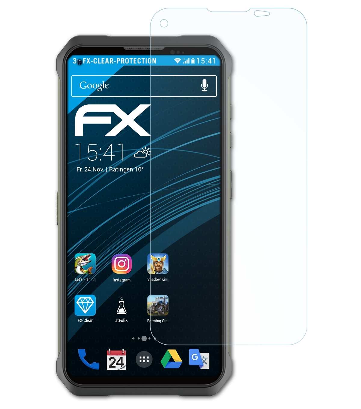 ATFOLIX 3x V11) FX-Clear Displayschutz(für Doogee