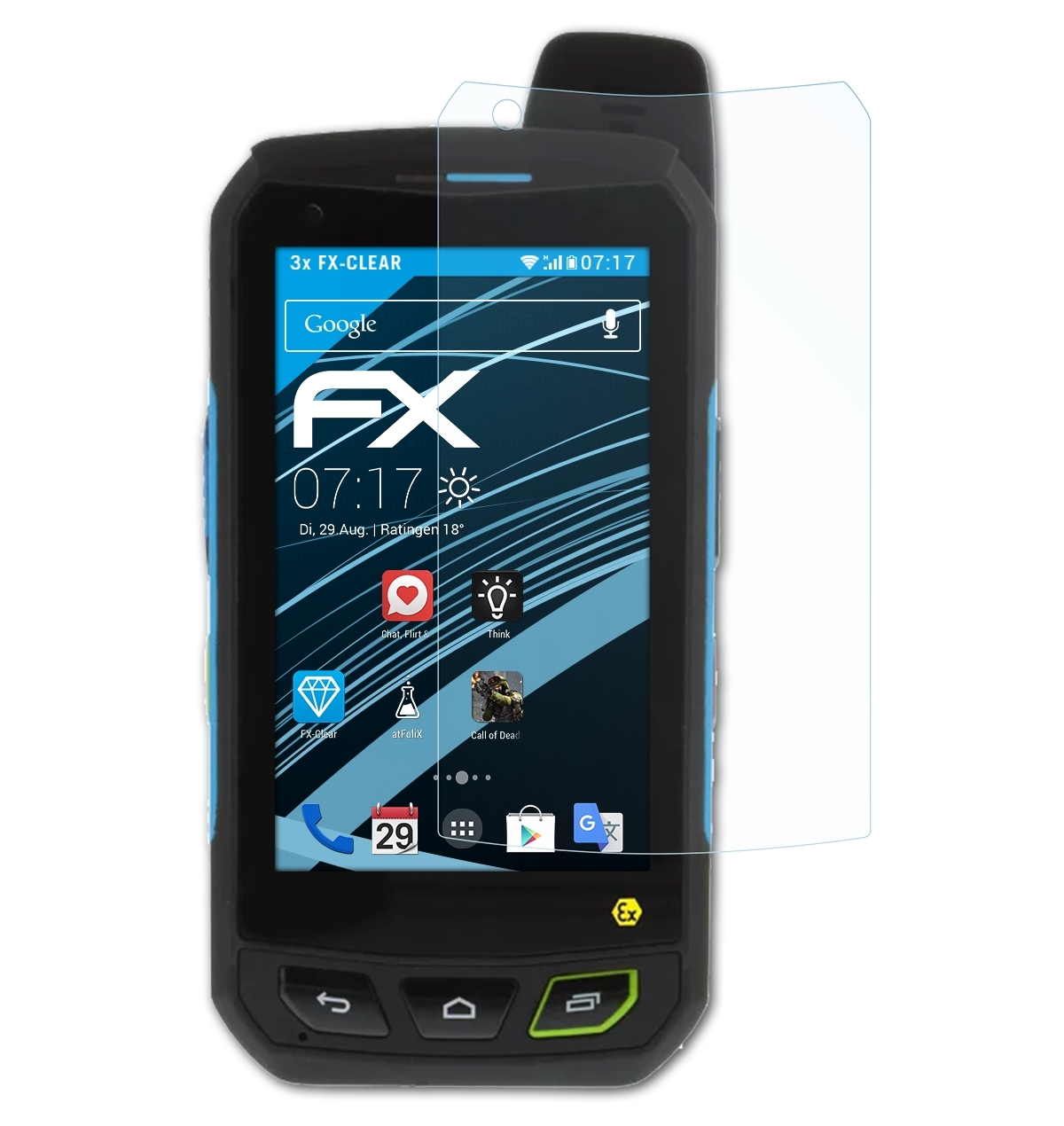 201) ATFOLIX 3x ecom Smart-Ex Displayschutz(für FX-Clear