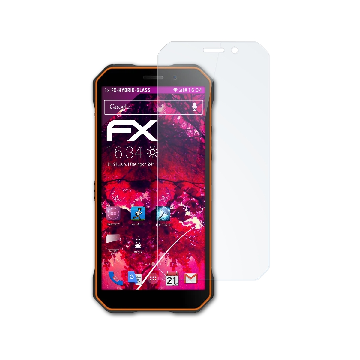 ATFOLIX FX-Hybrid-Glass Schutzglas(für Doogee S51)