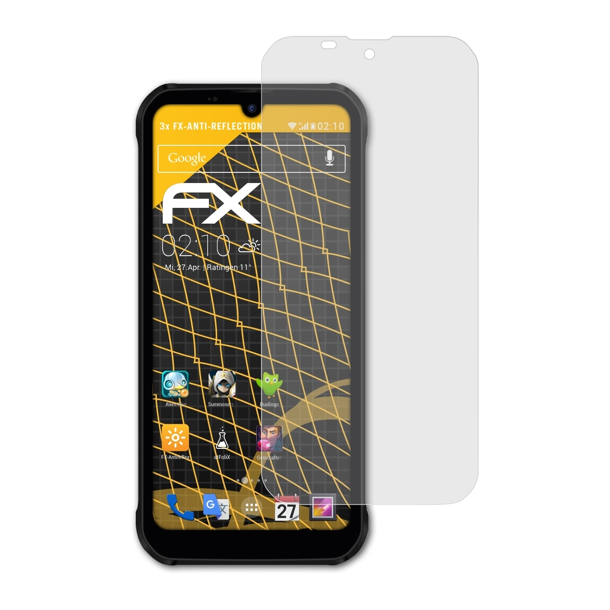 ATFOLIX 3x Volla Displayschutz(für FX-Antireflex X) Phone