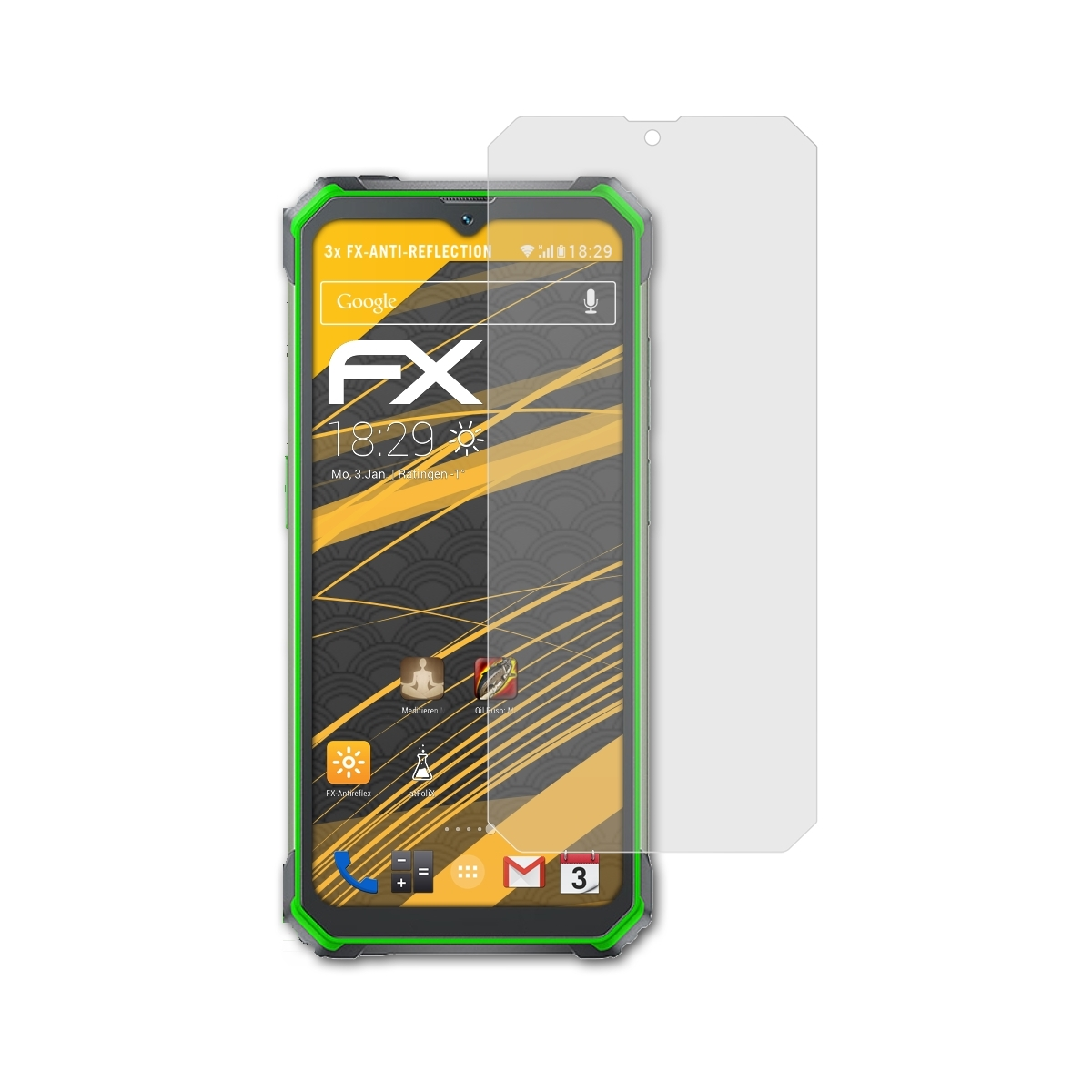 ATFOLIX 3x FX-Antireflex Displayschutz(für Blackview BV7100)