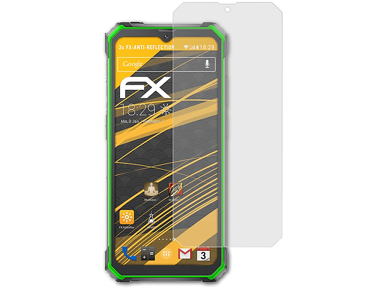 ATFOLIX 3x FX-Antireflex Displayschutz(für Blackview BV7100)