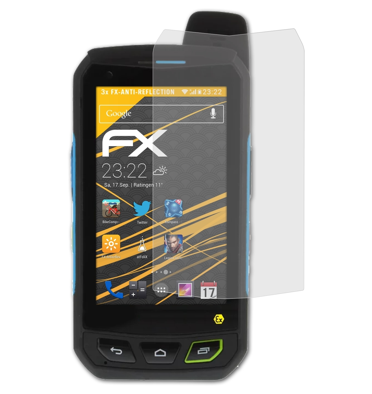 ATFOLIX 3x 201) Smart-Ex FX-Antireflex Displayschutz(für ecom