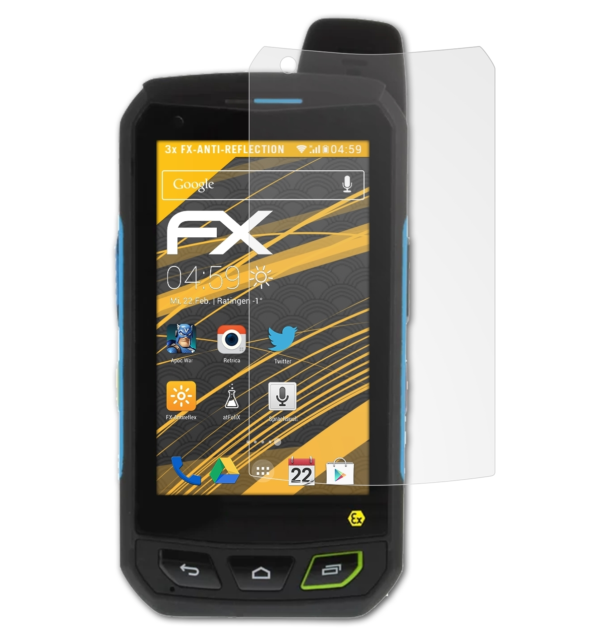 ATFOLIX 3x FX-Antireflex Displayschutz(für ecom 201) Smart-Ex