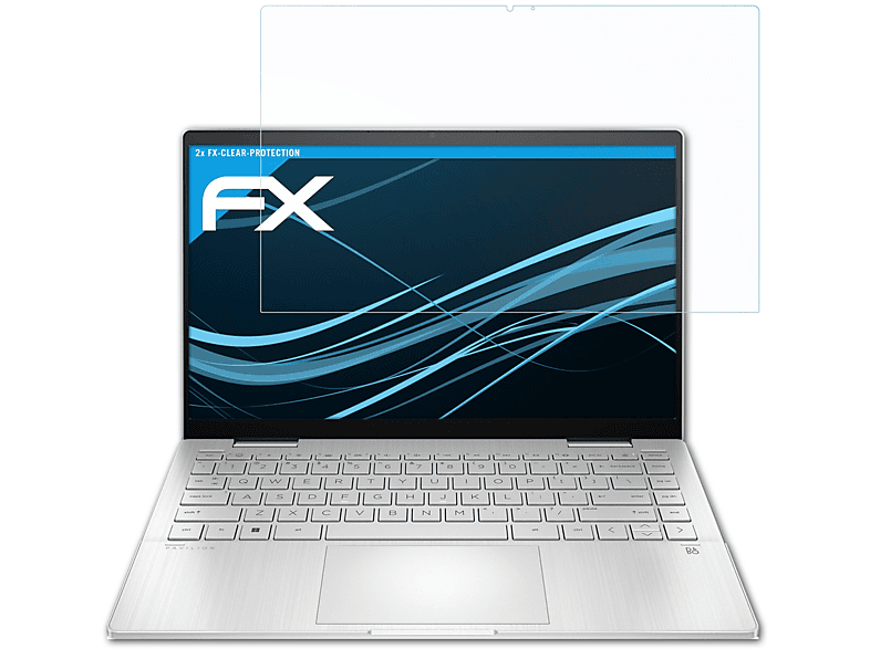 ATFOLIX 2x FX-Clear Displayschutz(für HP Pavilion x360 14-ek0775ng)