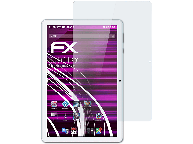 ATFOLIX FX-Hybrid-Glass Schutzglas(für Honor Lite) Pad X8