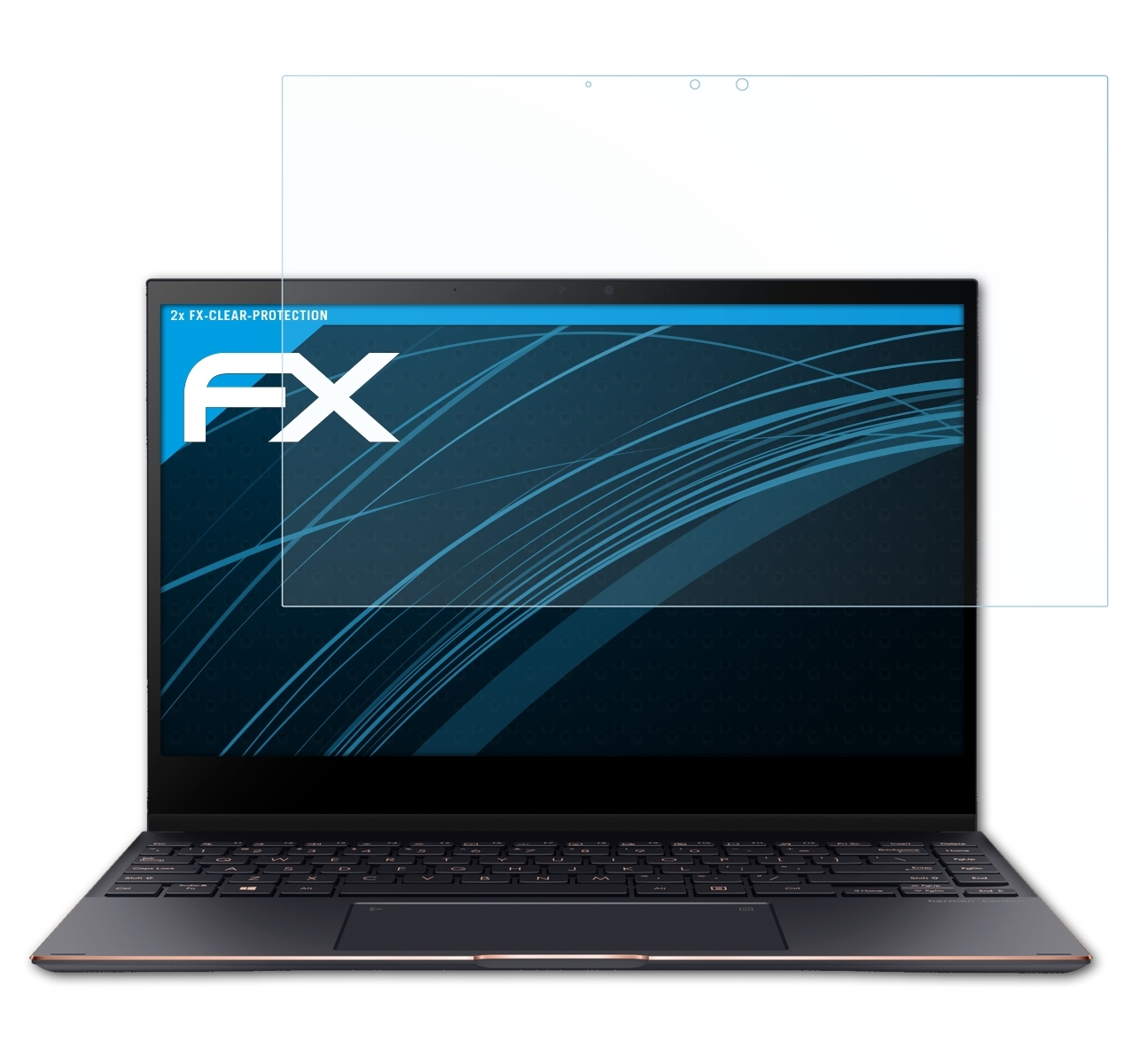 ATFOLIX 2x Asus S13 Displayschutz(für (UX371)) Flip ZenBook FX-Clear