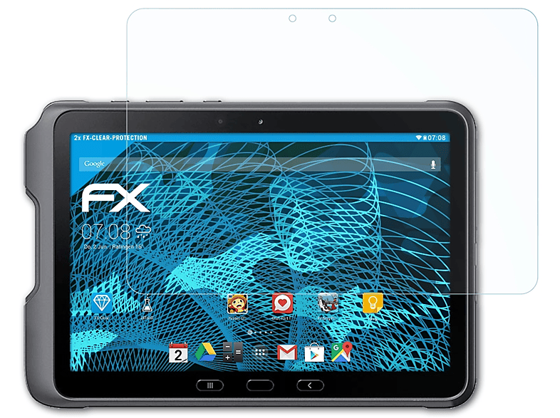 ATFOLIX 2x FX-Clear Displayschutz(für Samsung Galaxy Tab Active4 Pro)