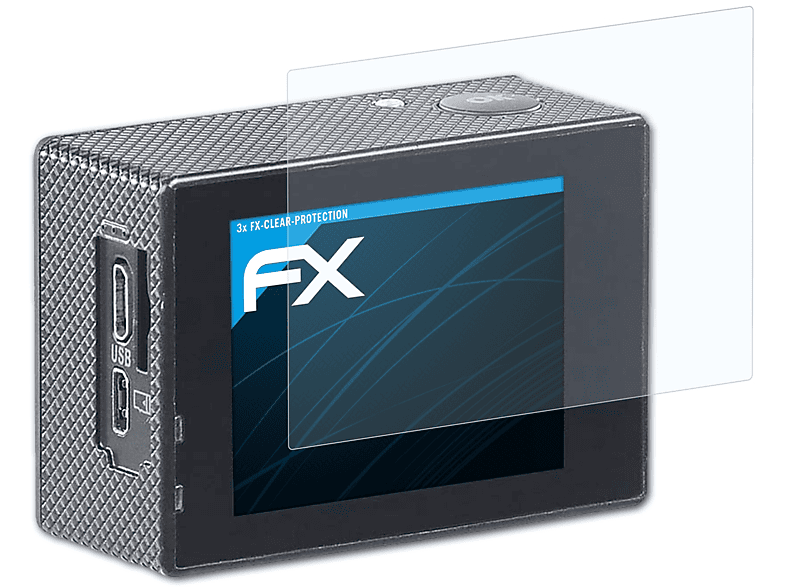 ATFOLIX 3x FX-Clear Displayschutz(für Somikon 3717) DV