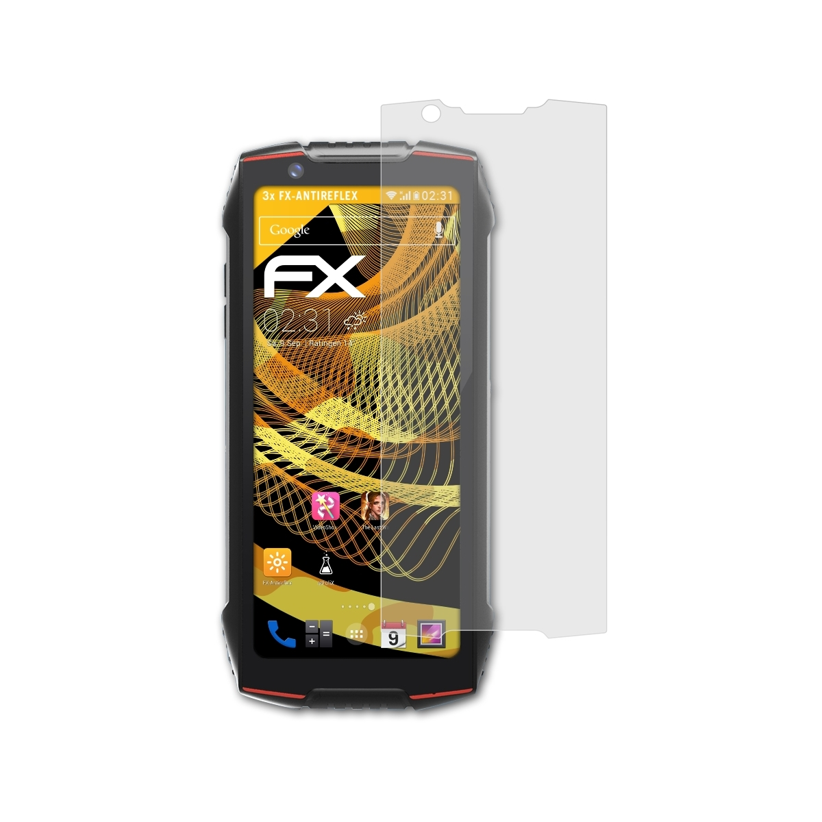 ATFOLIX 3x FX-Antireflex Displayschutz(für Cubot King Kong 3) Mini