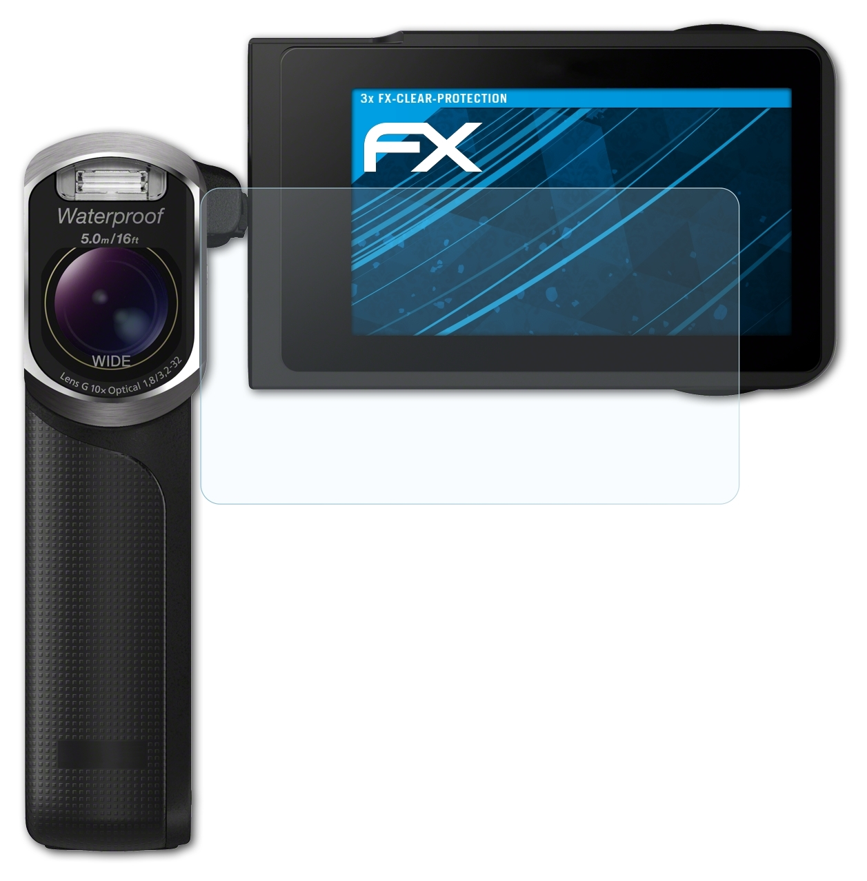 ATFOLIX FX-Clear HDR-GW55VE) 3x Sony Displayschutz(für