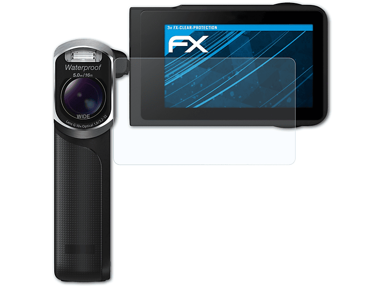 ATFOLIX 3x FX-Clear Displayschutz(für Sony HDR-GW55VE)