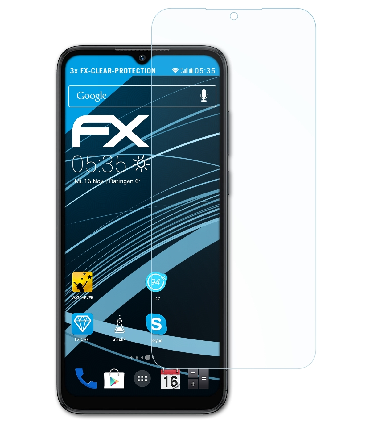 3x Displayschutz(für Blackview Pro) FX-Clear ATFOLIX A55