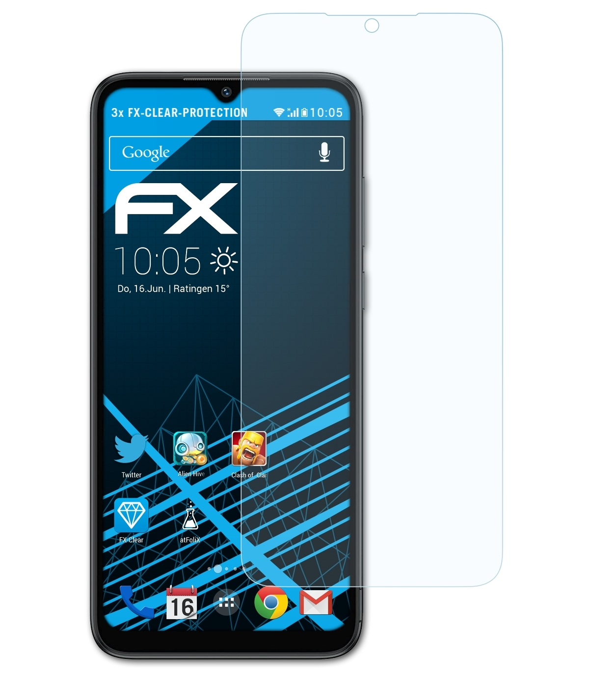 A55 Pro) 3x FX-Clear ATFOLIX Blackview Displayschutz(für