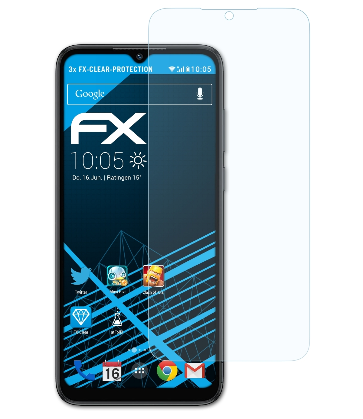 ATFOLIX 3x FX-Clear Displayschutz(für Blackview A55 Pro)