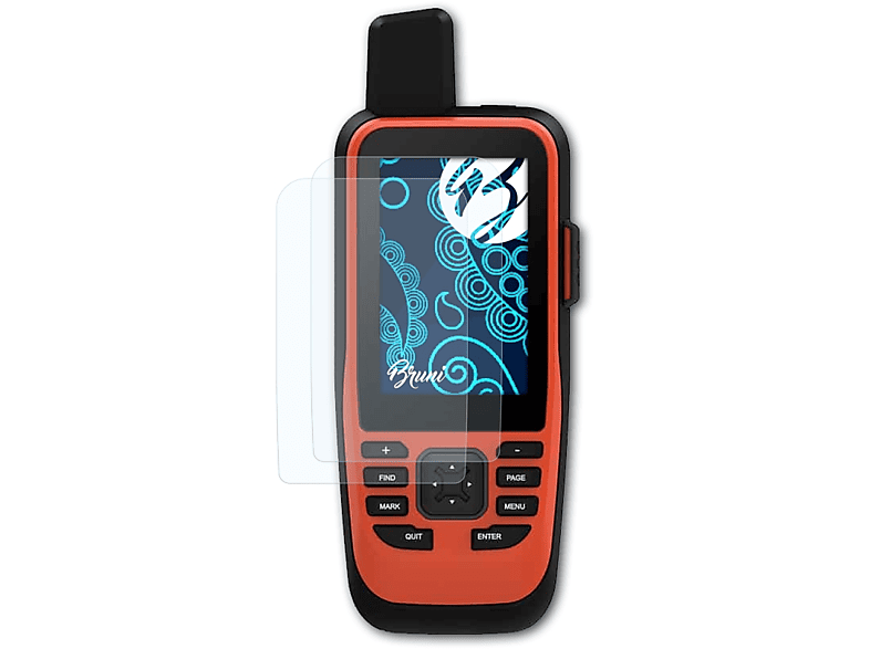BRUNI 2x Basics-Clear 86s) Garmin GPSMap Schutzfolie(für