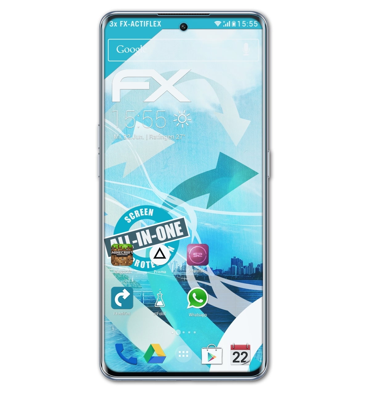 Displayschutz(für ATFOLIX A1 Pro) Oppo FX-ActiFleX 3x