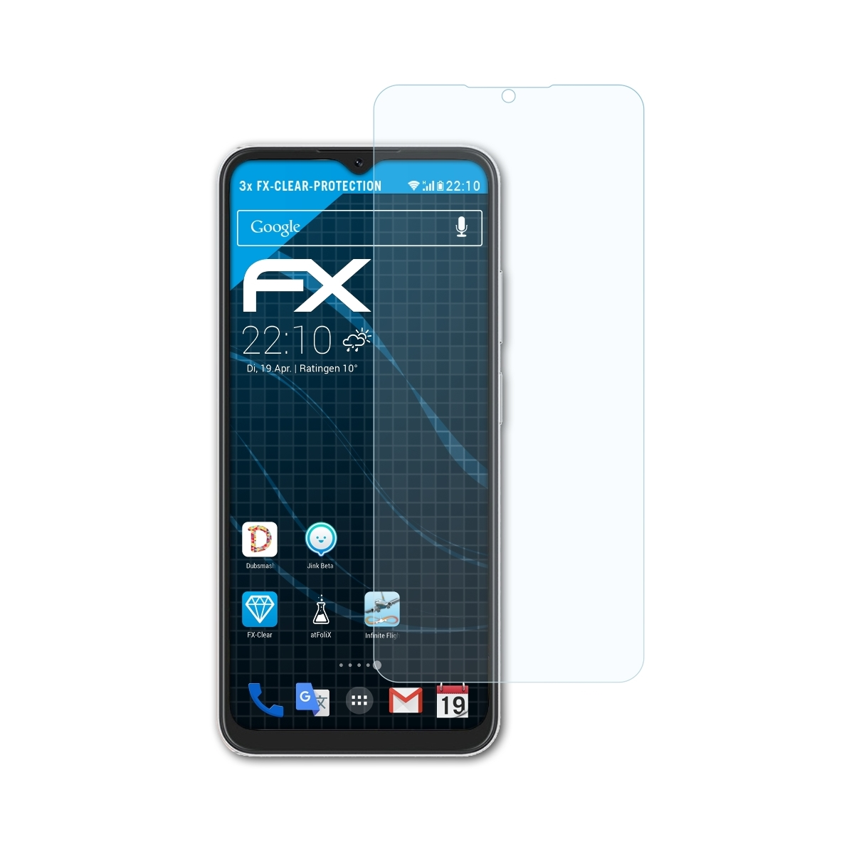 ATFOLIX 3x FX-Clear Displayschutz(für Blackview Oscal C80)