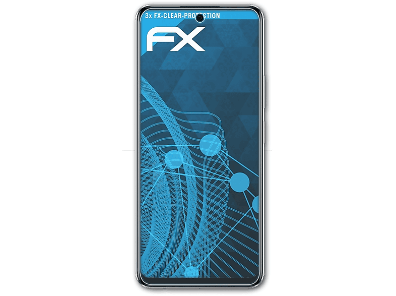 3x Displayschutz(für FX-Clear 5G ATFOLIX Infinix 2023) Zero