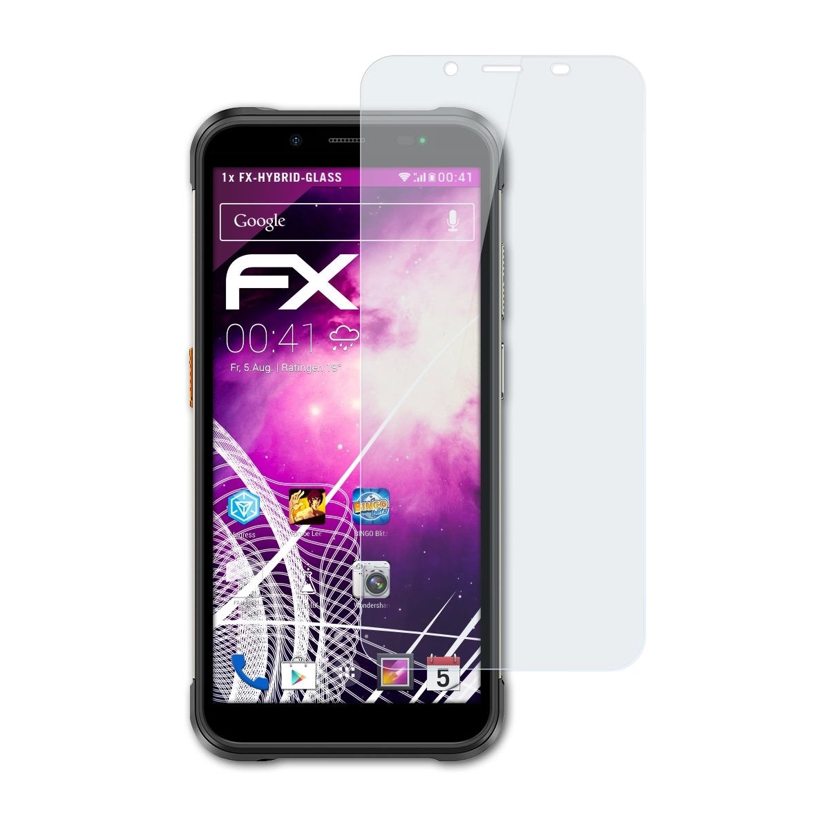 ATFOLIX FX-Hybrid-Glass Armor 16 Ulefone Schutzglas(für Pro) Power