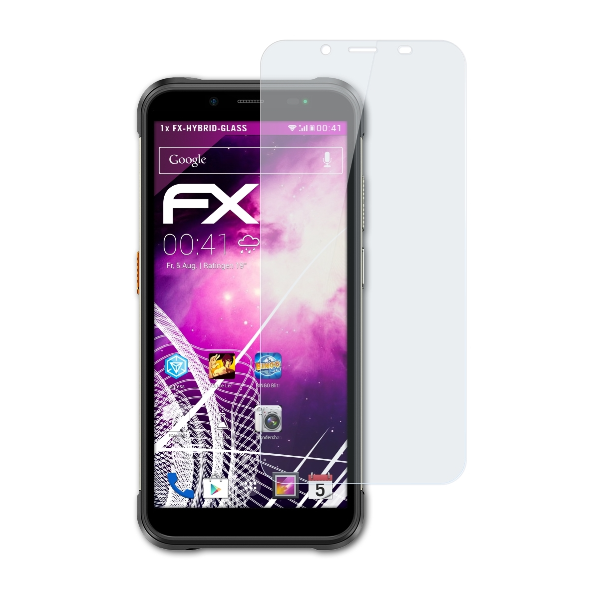 ATFOLIX Pro) Schutzglas(für Armor 16 FX-Hybrid-Glass Power Ulefone