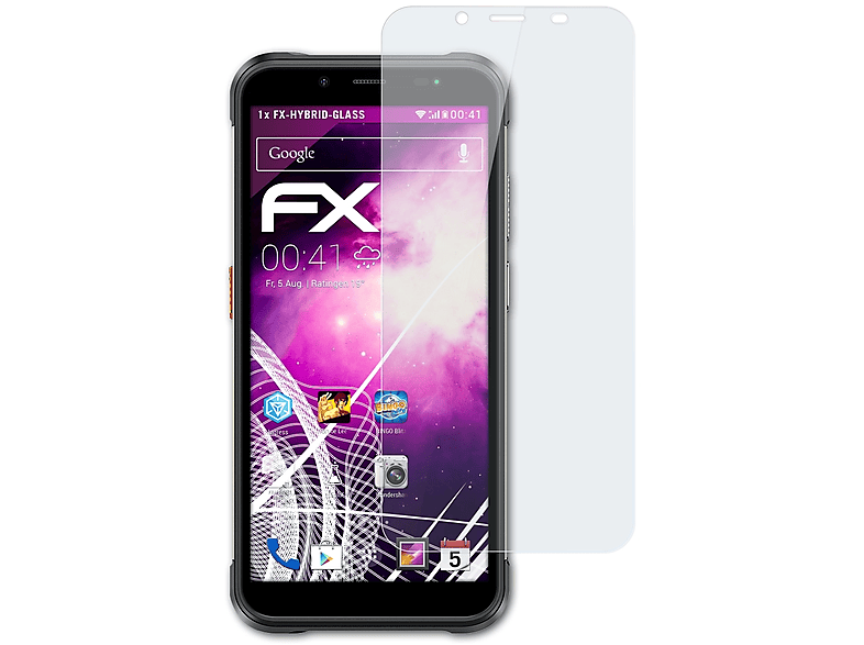 ATFOLIX FX-Hybrid-Glass Schutzglas(für Ulefone 16 Pro) Power Armor