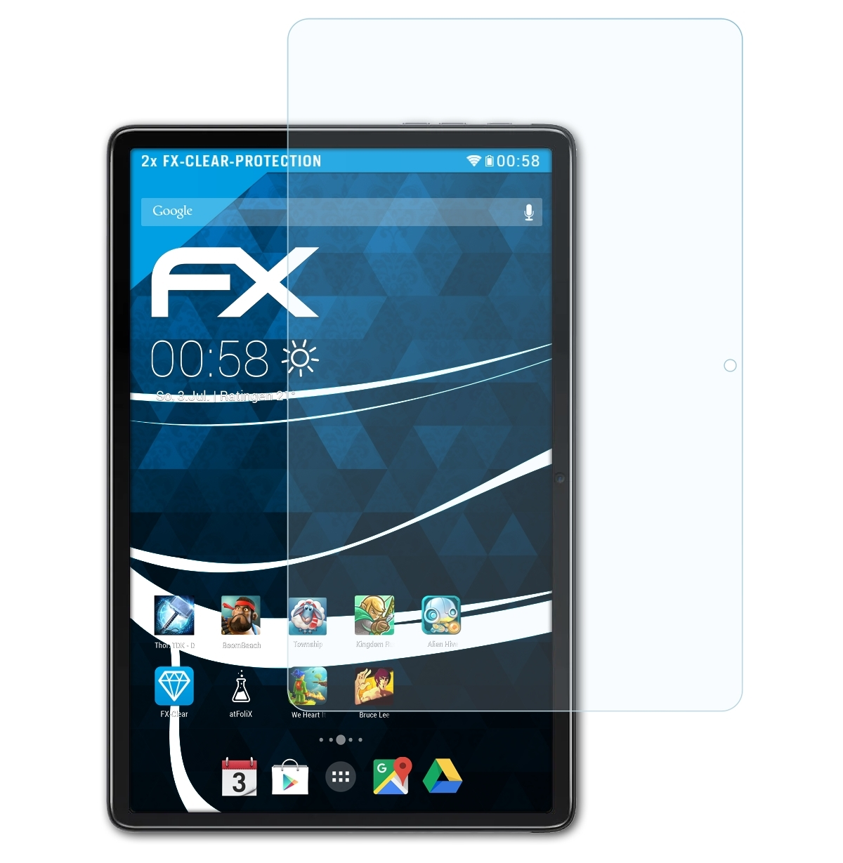 2x Blackview Displayschutz(für 7) Tab FX-Clear ATFOLIX