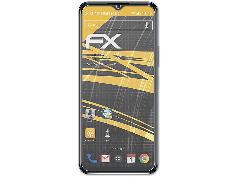 ATFOLIX 3x FX-Antireflex Displayschutz(für Vivo Y76 5G)