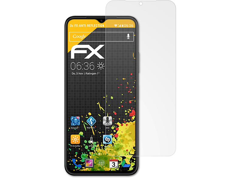 ATFOLIX 3x FX-Antireflex Displayschutz(für Huawei Nova Y61)