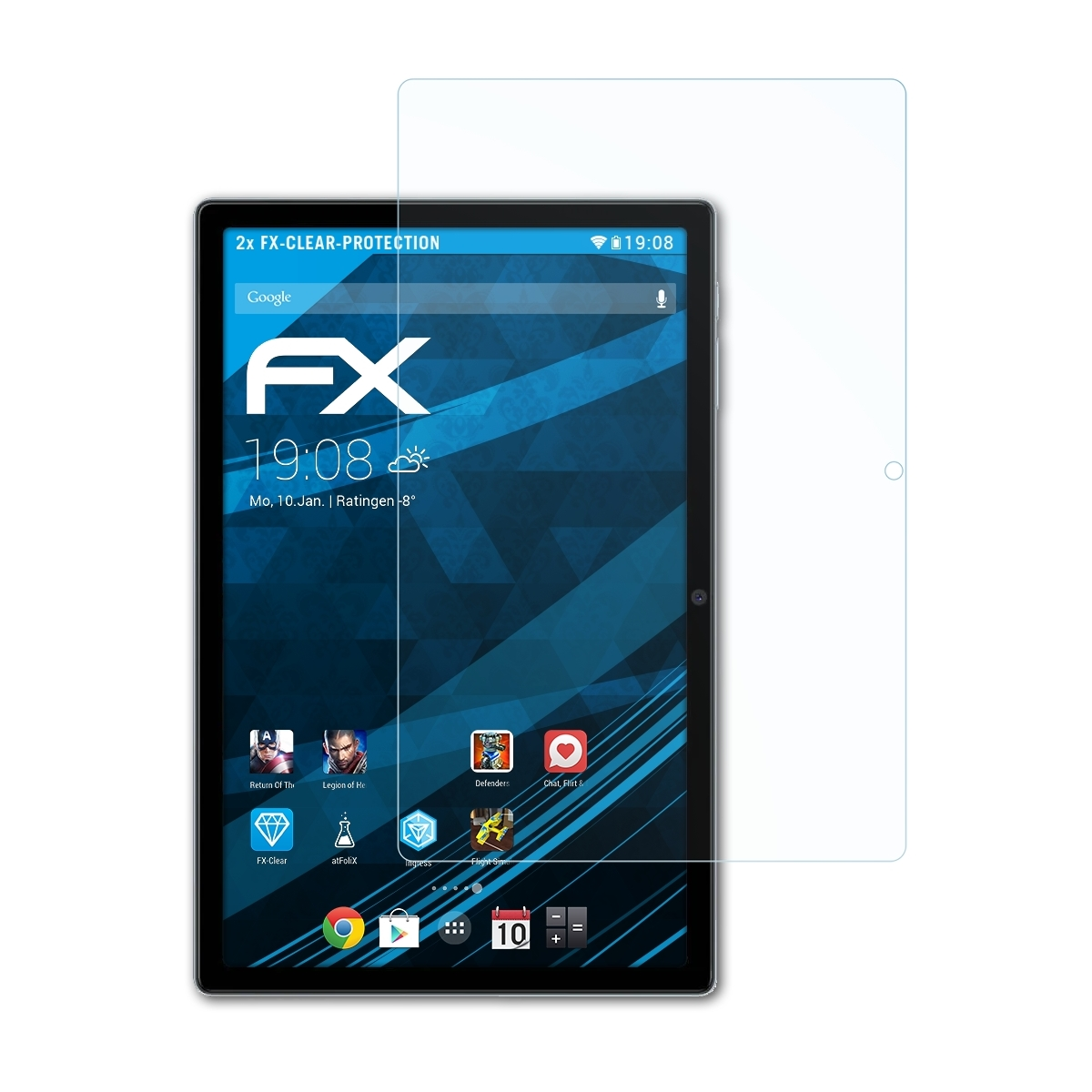 ATFOLIX 2x FX-Clear Displayschutz(für Blackview 15) Tab