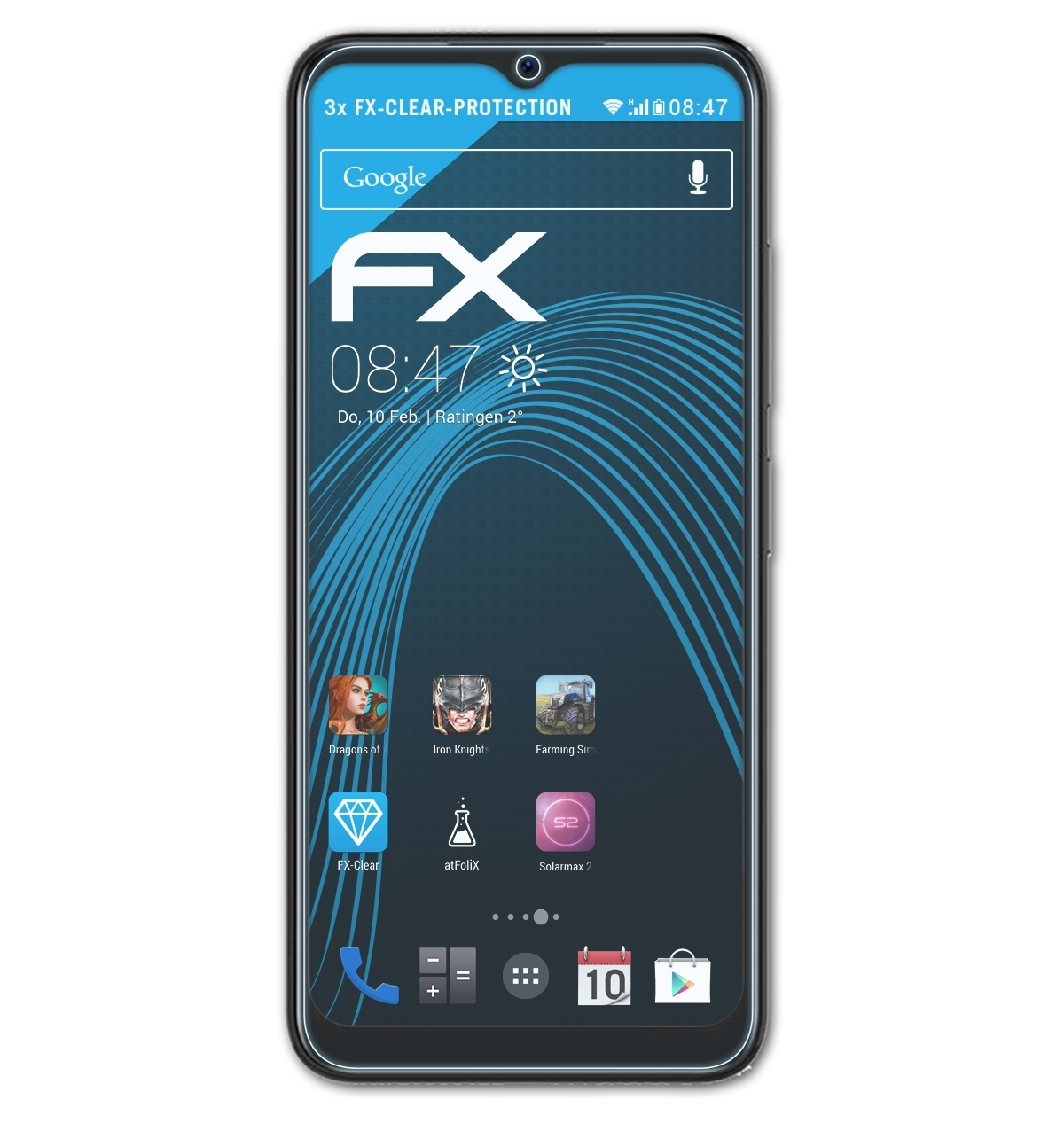 ATFOLIX 3x FX-Clear Displayschutz(für Pro) X98 Doogee