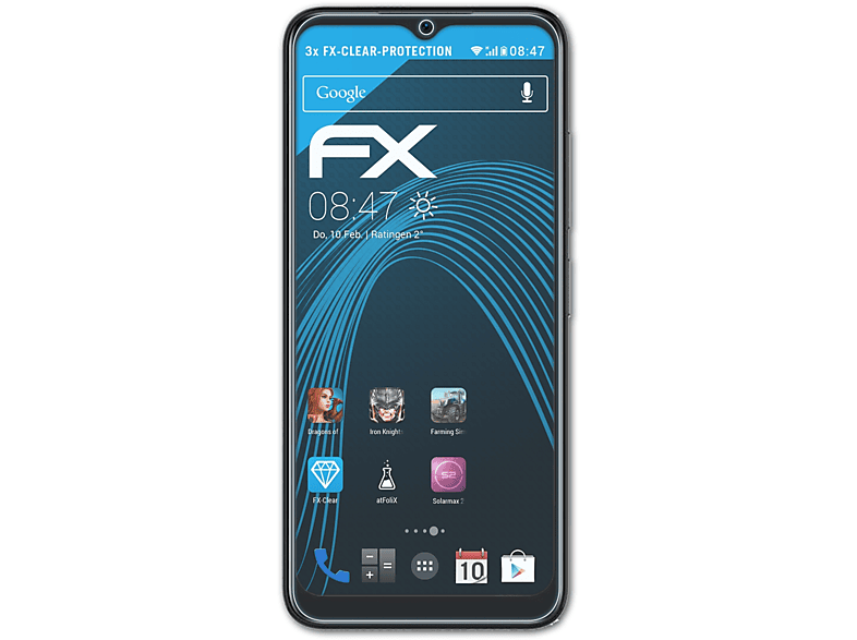 ATFOLIX 3x FX-Clear Displayschutz(für Pro) X98 Doogee
