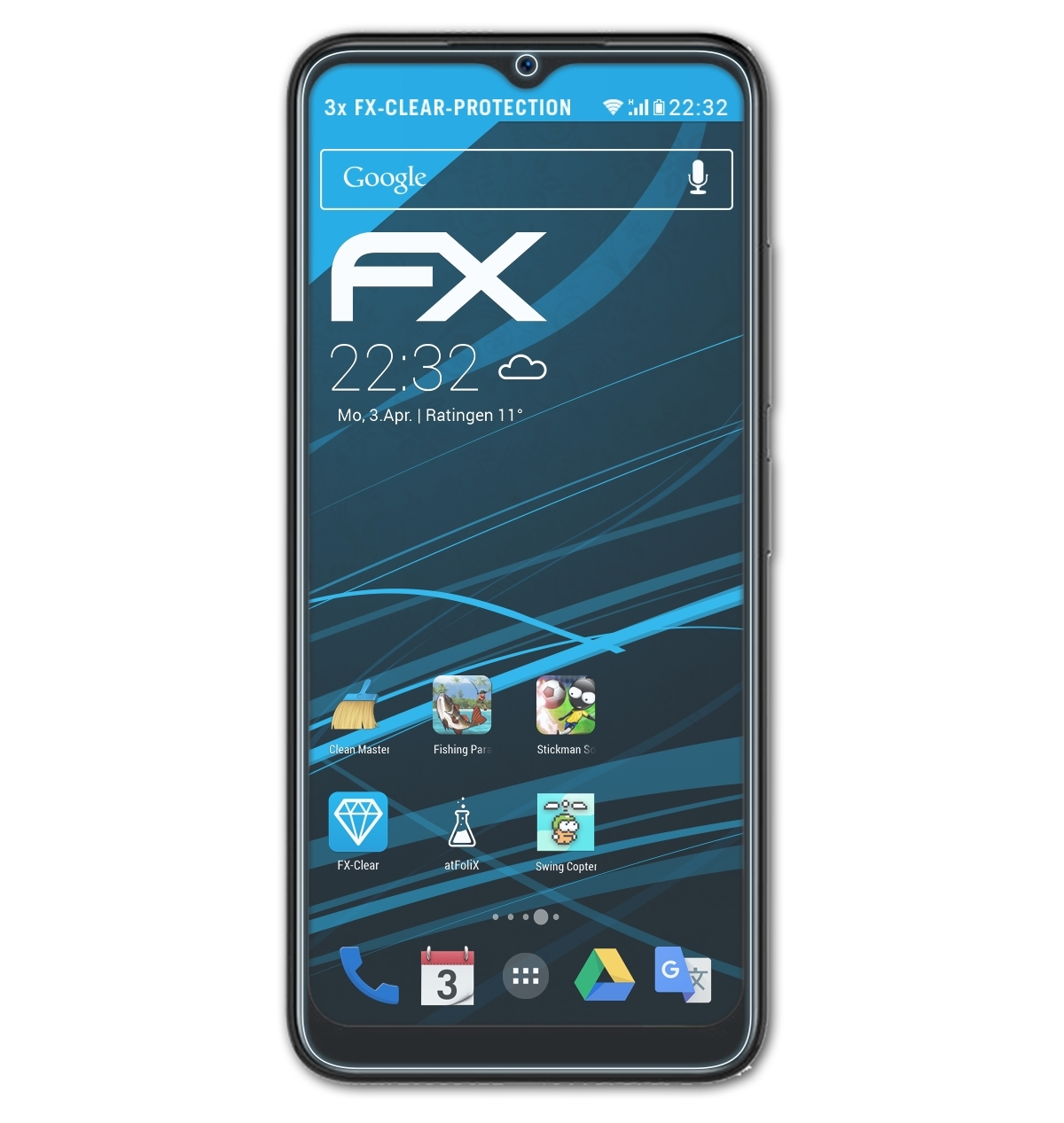 3x X98 ATFOLIX Doogee Displayschutz(für Pro) FX-Clear