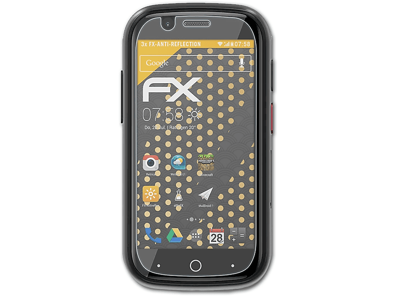 ATFOLIX 3x FX-Antireflex Displayschutz(für Unihertz Jelly 2E)