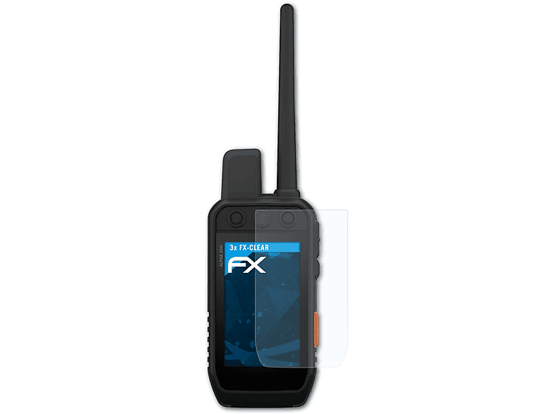 ATFOLIX 3x FX-Clear Displayschutz(für Alpha Garmin 200i)