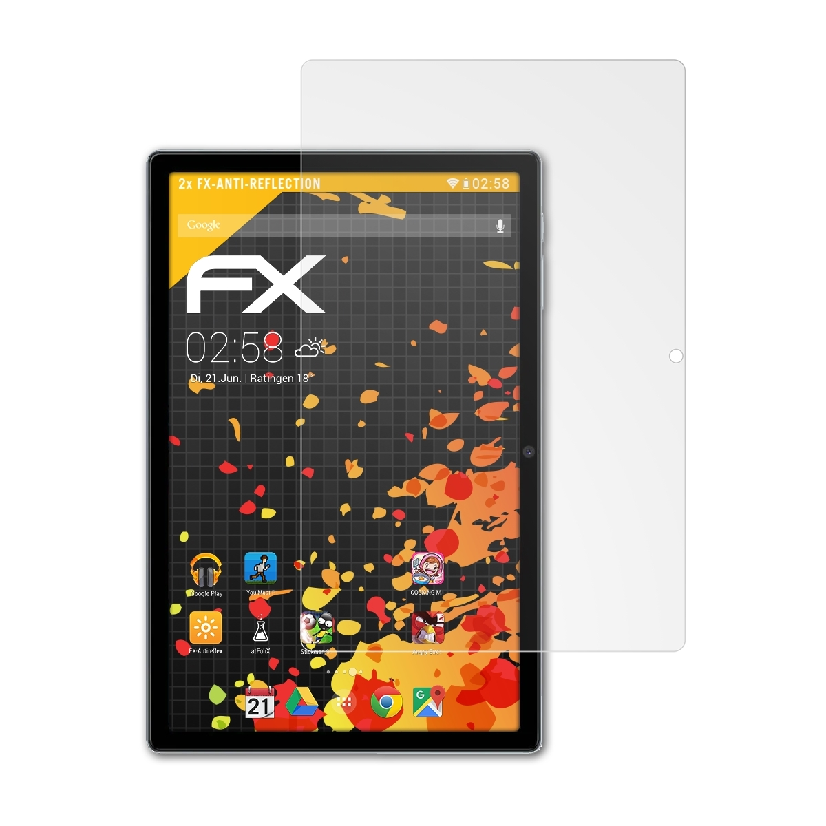 15) 2x FX-Antireflex Tab ATFOLIX Displayschutz(für Blackview