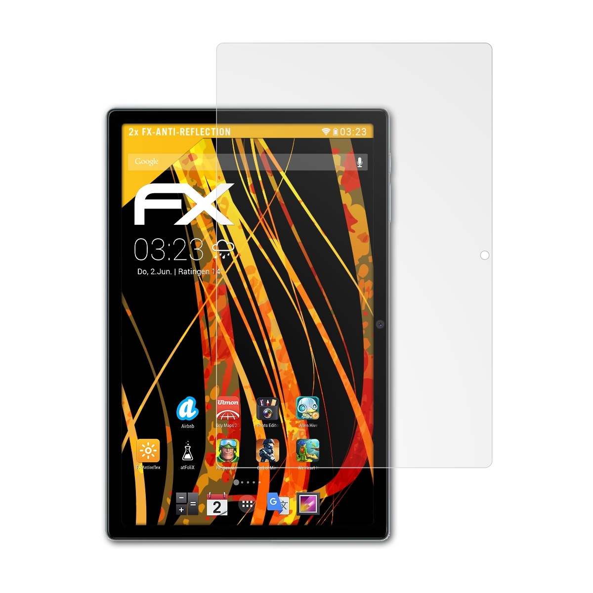 ATFOLIX 2x FX-Antireflex 15) Displayschutz(für Blackview Tab