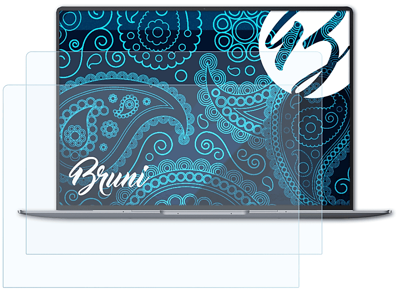 BRUNI 2x Basics-Clear Schutzfolie(für Huawei MateBook X Pro (2022))