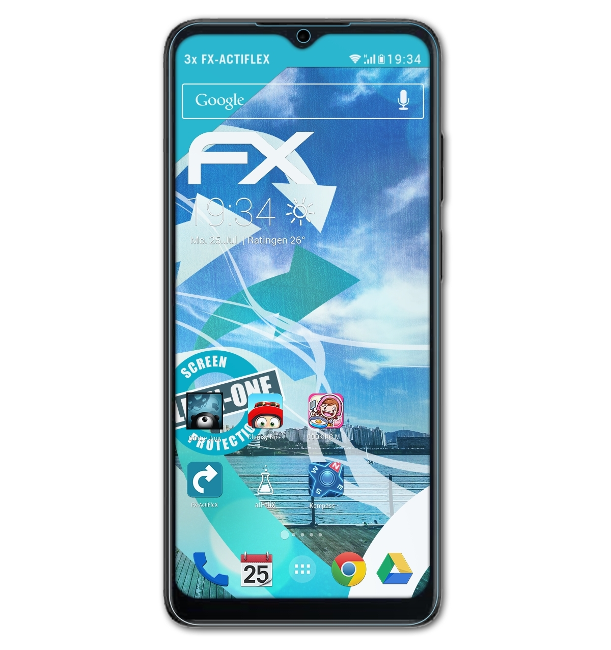 3x ATFOLIX E22) Displayschutz(für FX-ActiFleX Moto Motorola