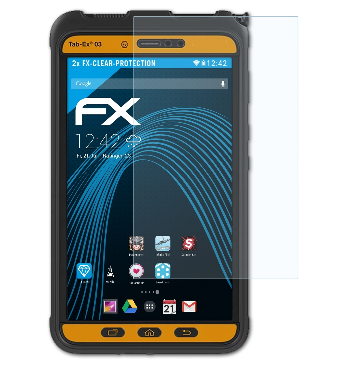 ATFOLIX 2x FX-Clear 03 Tab-Ex Displayschutz(für ecom DZ2)