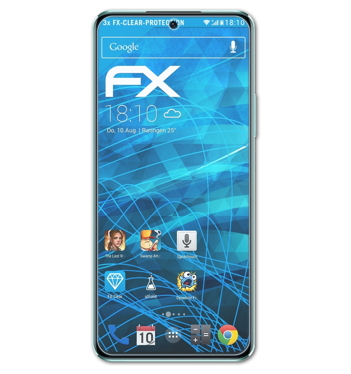 3x Displayschutz(für 10 Nova ATFOLIX Huawei SE) FX-Clear
