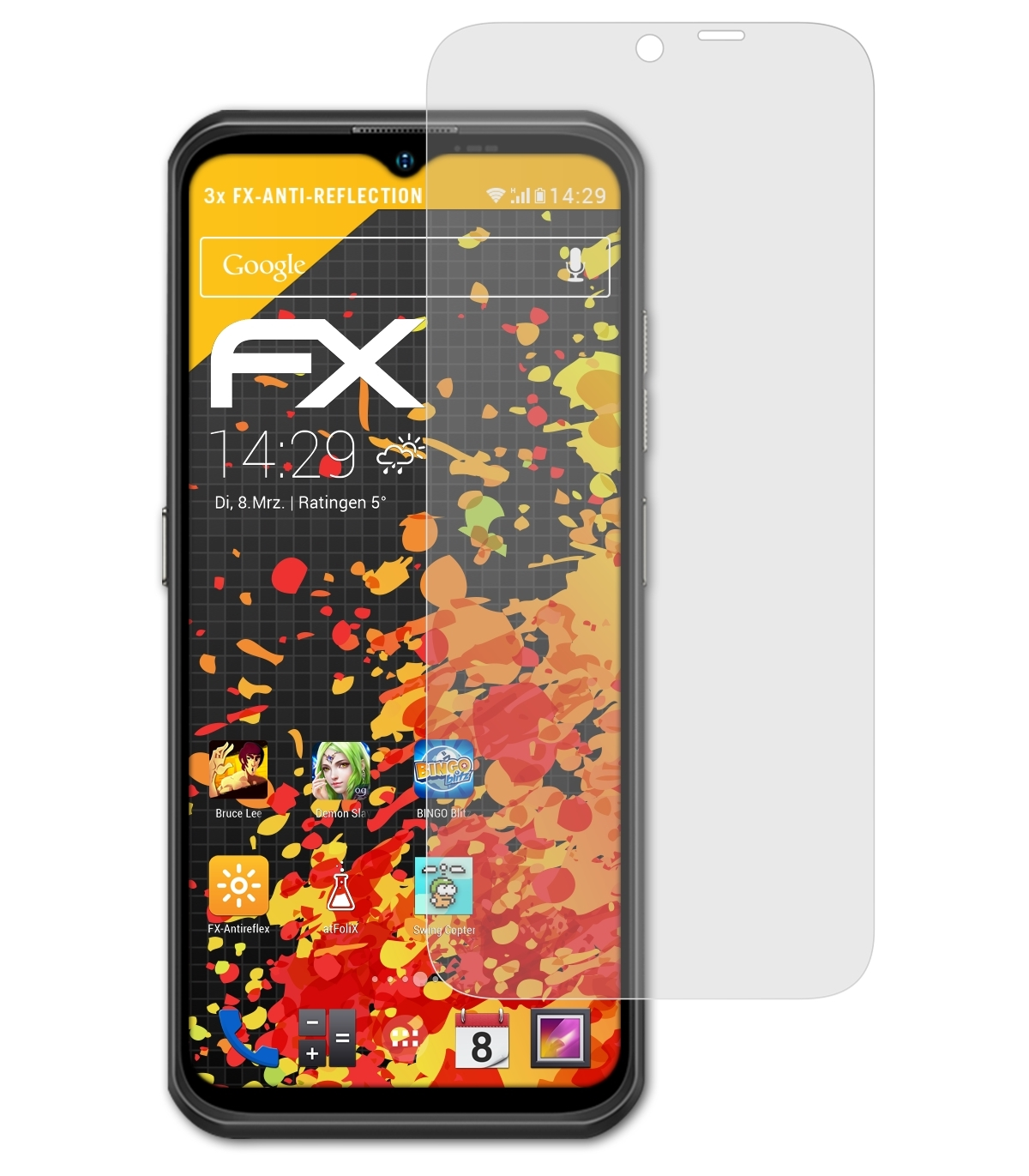 ATFOLIX 3x FX-Antireflex Displayschutz(für Ulefone Pro) Armor 17