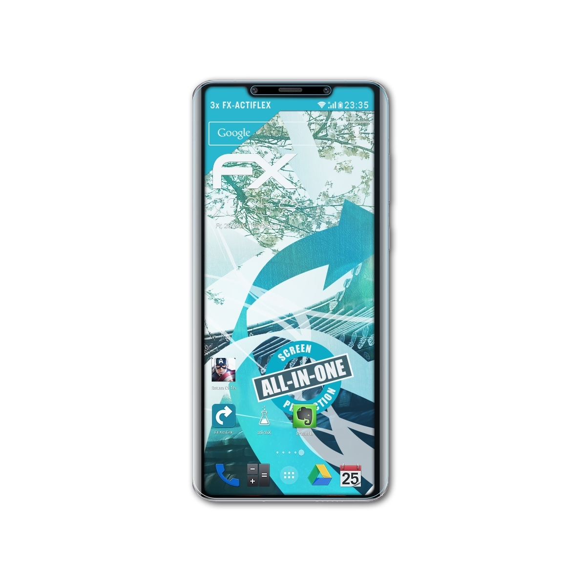 Huawei RS) 3x Displayschutz(für FX-ActiFleX 50 ATFOLIX Mate