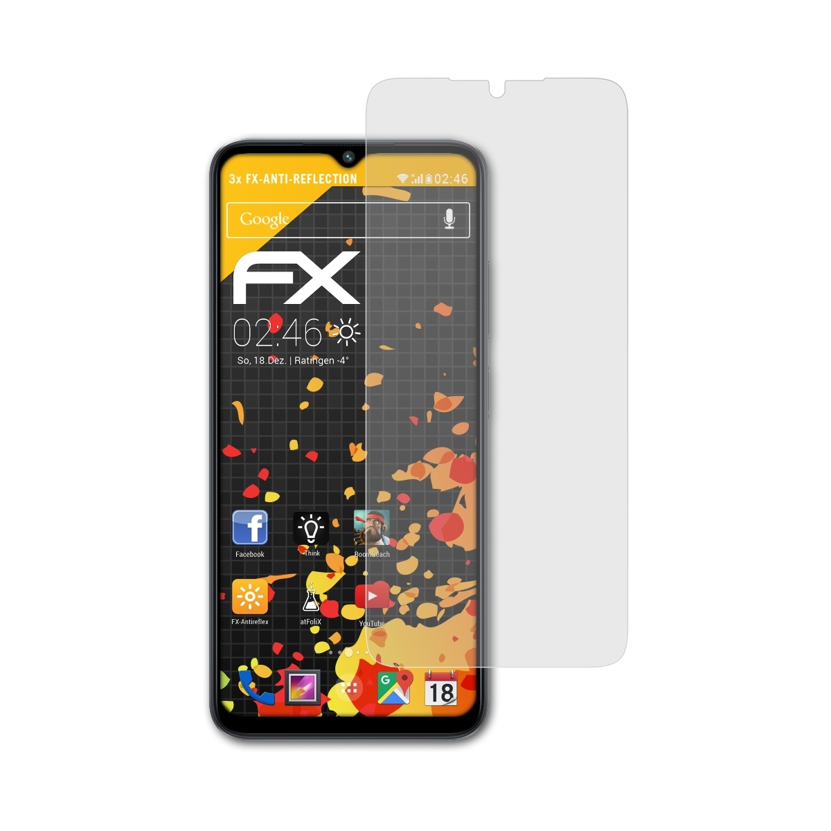 Displayschutz(für Poco 3x FX-Antireflex Xiaomi ATFOLIX M5)
