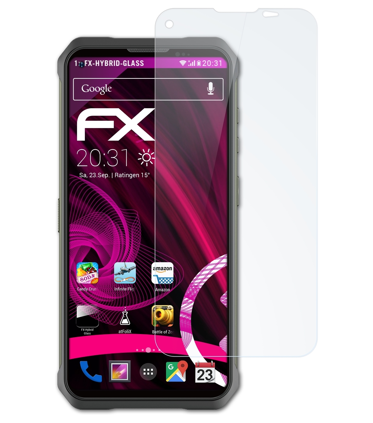 FX-Hybrid-Glass Doogee ATFOLIX V11) Schutzglas(für