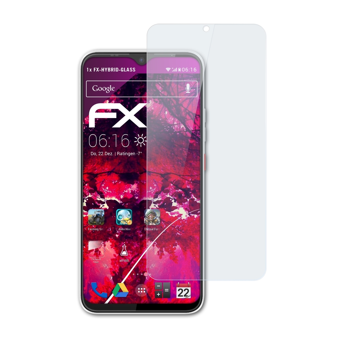 ATFOLIX 22) Phone Schutzglas(für Volla FX-Hybrid-Glass