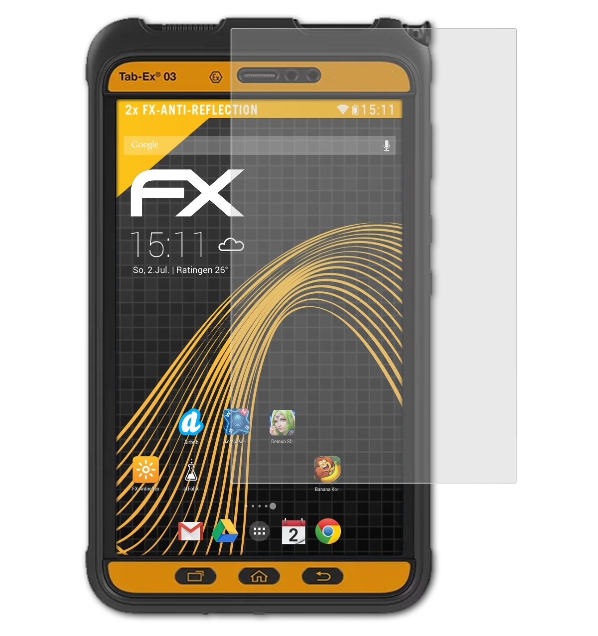 FX-Antireflex ATFOLIX 2x 03 DZ2) Displayschutz(für Tab-Ex ecom