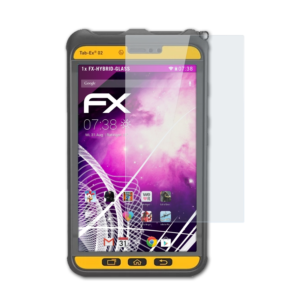 FX-Hybrid-Glass DZ2) ecom Tab-Ex ATFOLIX Schutzglas(für 02