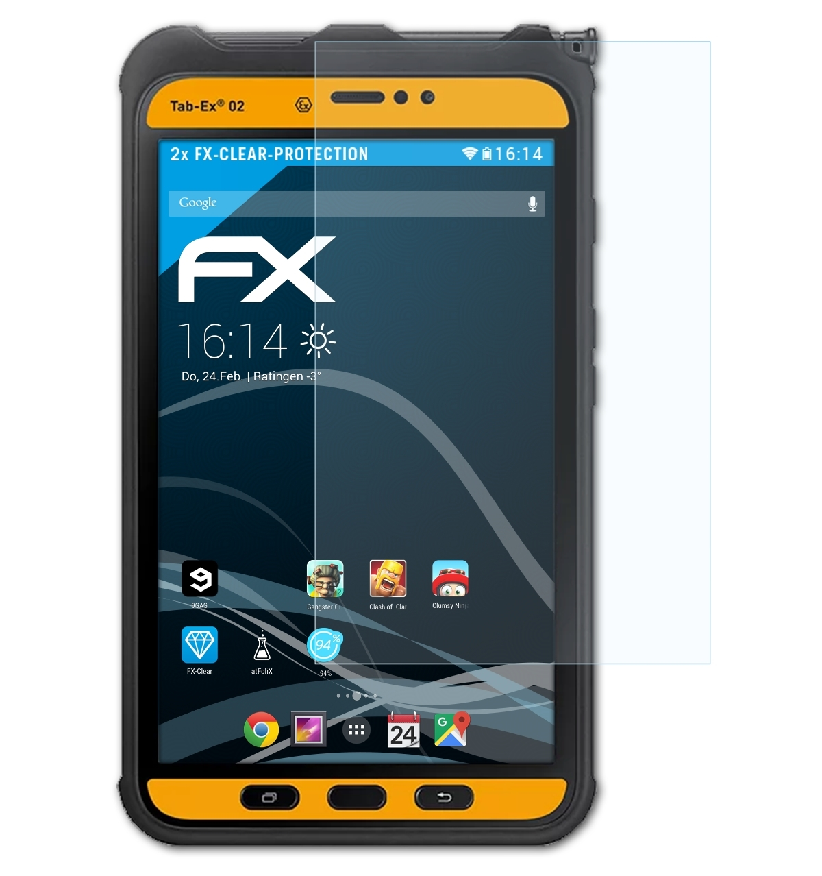 ecom FX-Clear 2x D2) ATFOLIX Displayschutz(für Tab-Ex 02