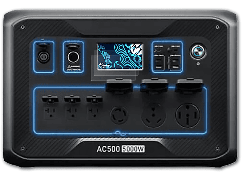 AC500) 2x Displayschutz(für glasklare Bluetti BRUNI